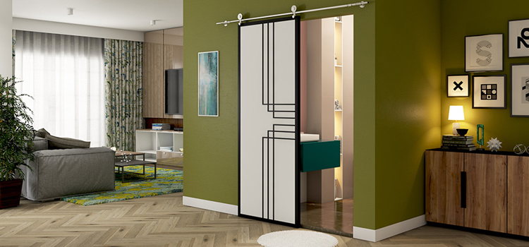 sliding bathroom door installation in Hercules